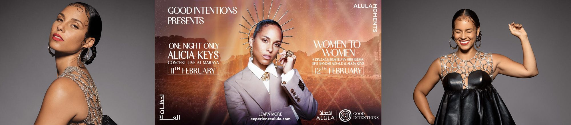 Good Intentions Presents Superstar Alicia Keys “One Night Only” At Maraya In AlUla