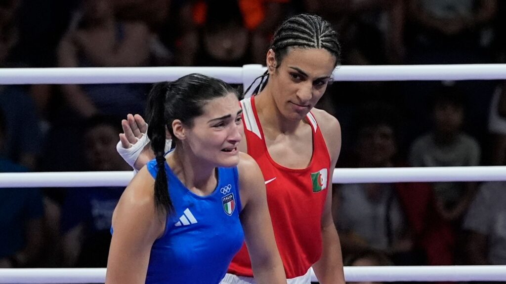 Imane Khelif v Angela Carini Olympic boxingImane Khelif v Angela Carini Olympic boxing