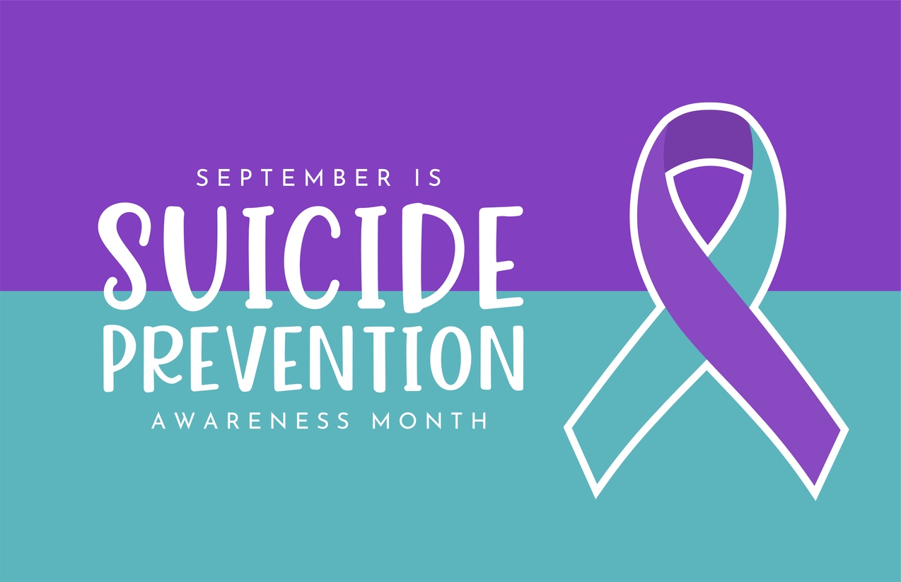 Suicide Prevention Awareness Month poster, September. Vector